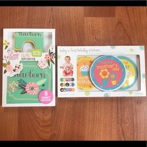 Closet dividers and baby’s first holiday stickers